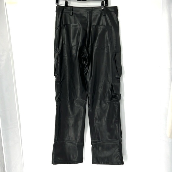 Luxe to kill NWT oversized wide leg cargo faux leather pants 12 - Picture 7 of 9